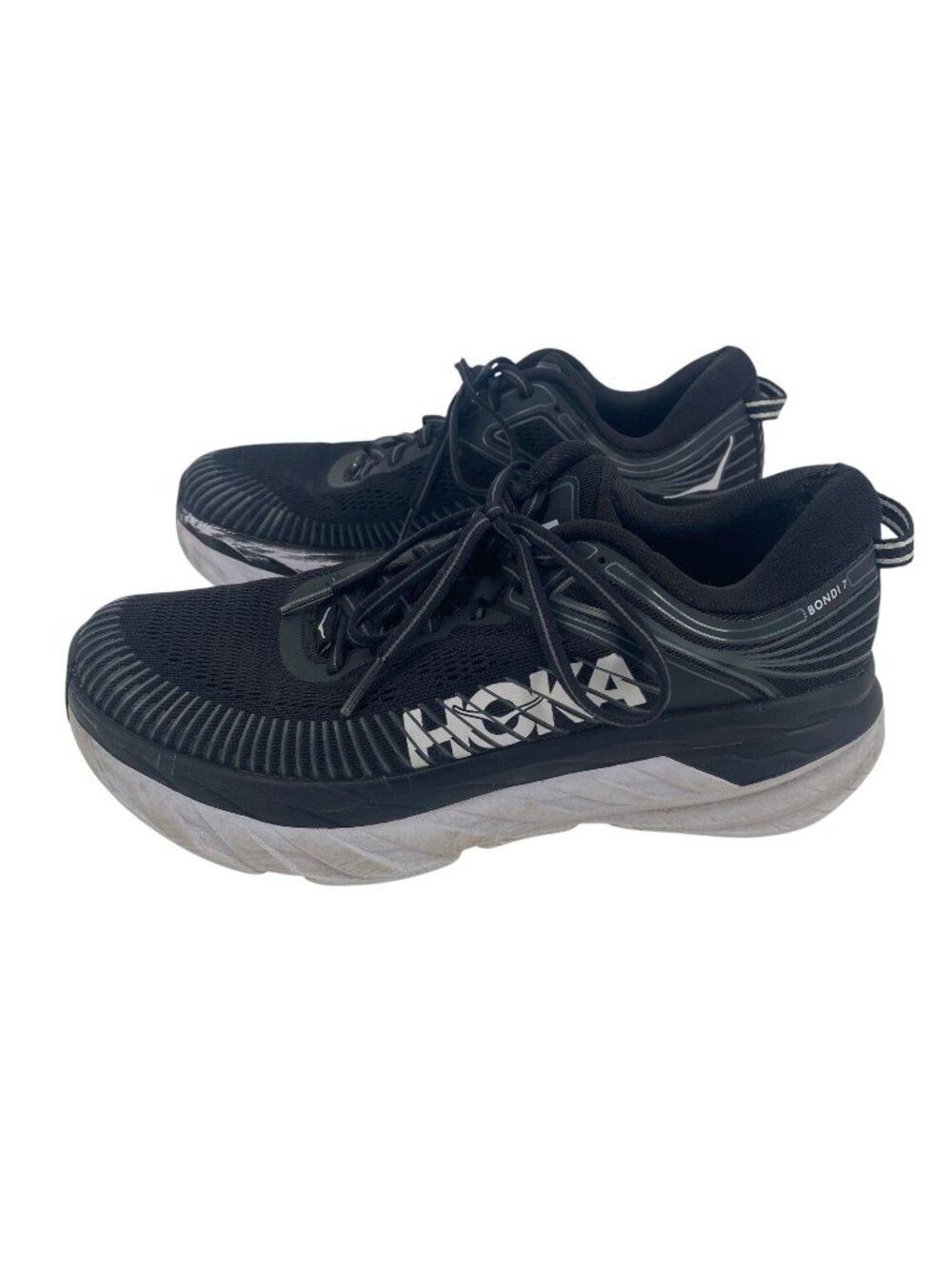 Hoka One W Bondi 7 Black White Running Shoes 1110519 BWHT Womens Size 8.5
